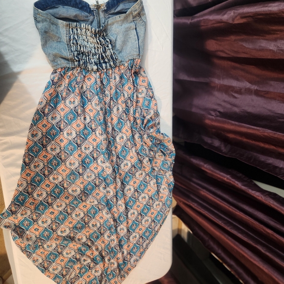 Rue21 Denim and Patterned Strapless Dress - Picture 11 of 16
